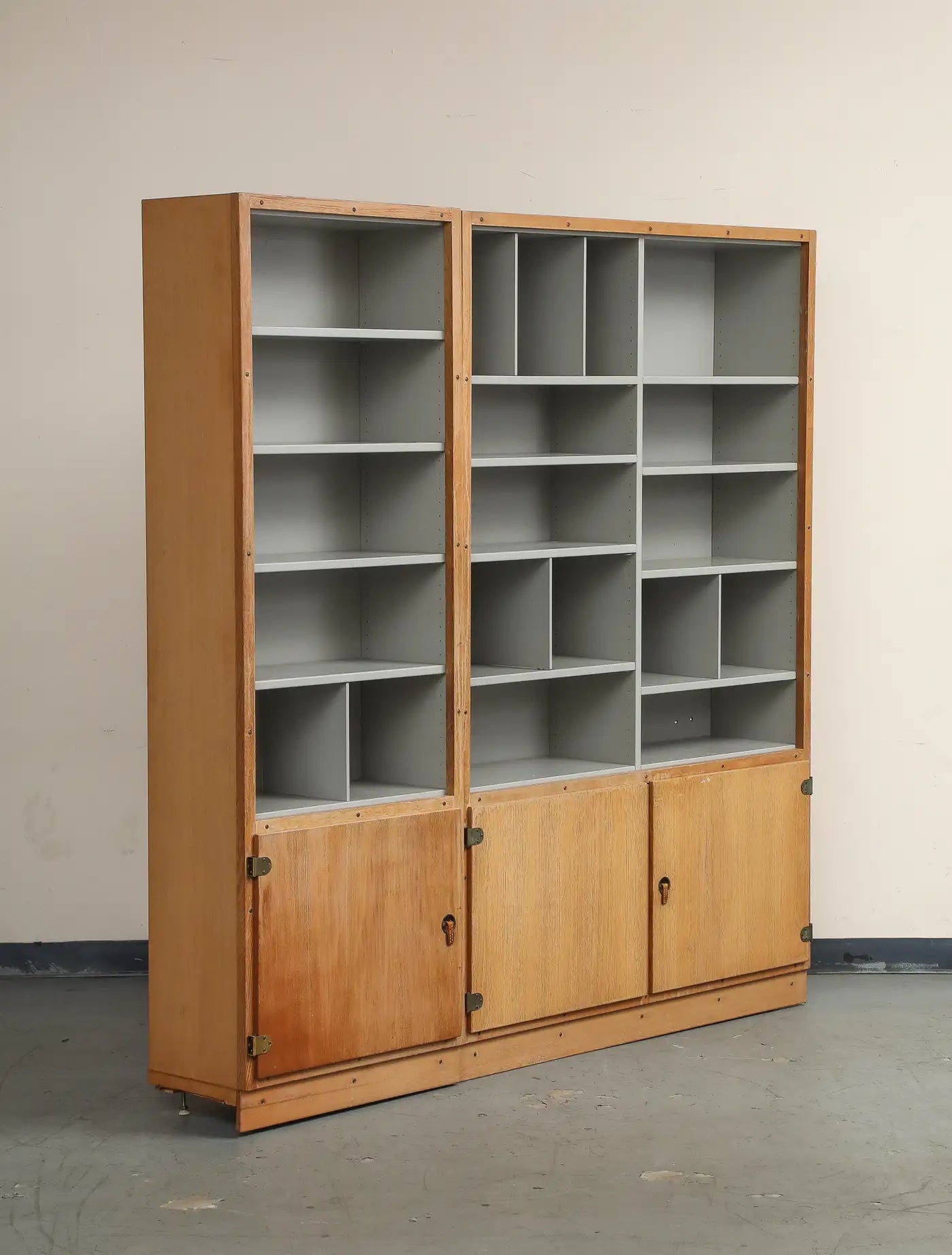 2-Piece Scandinavian Oak Bookcase System by Børge Mogensen, Denmark 1970s