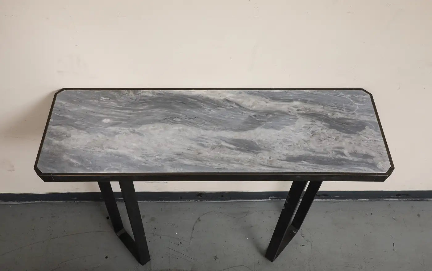 Modern Iron Wall-Mounted Officina Ciani Console with New Marble Top