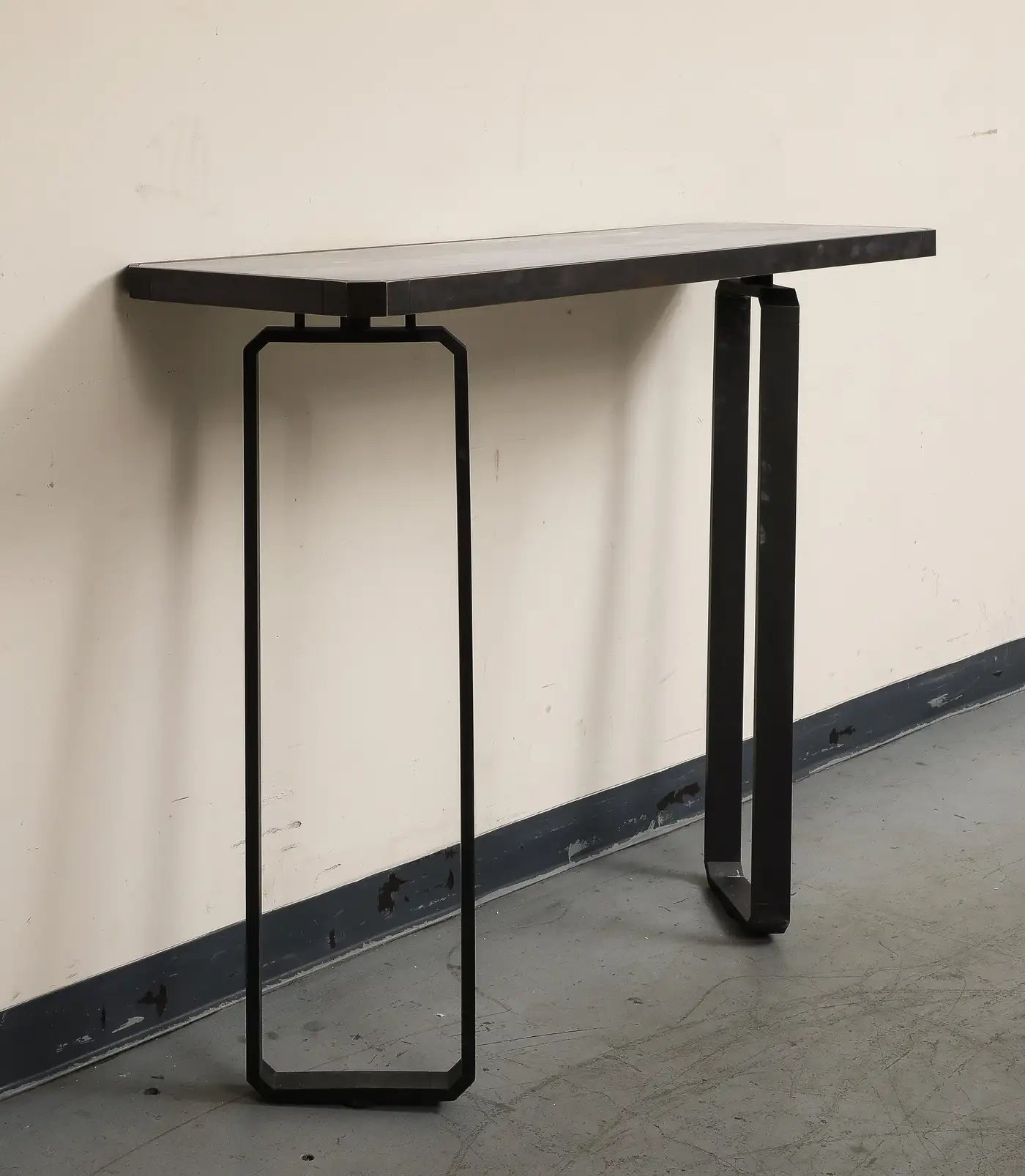 Modern Iron Wall-Mounted Officina Ciani Console with New Marble Top