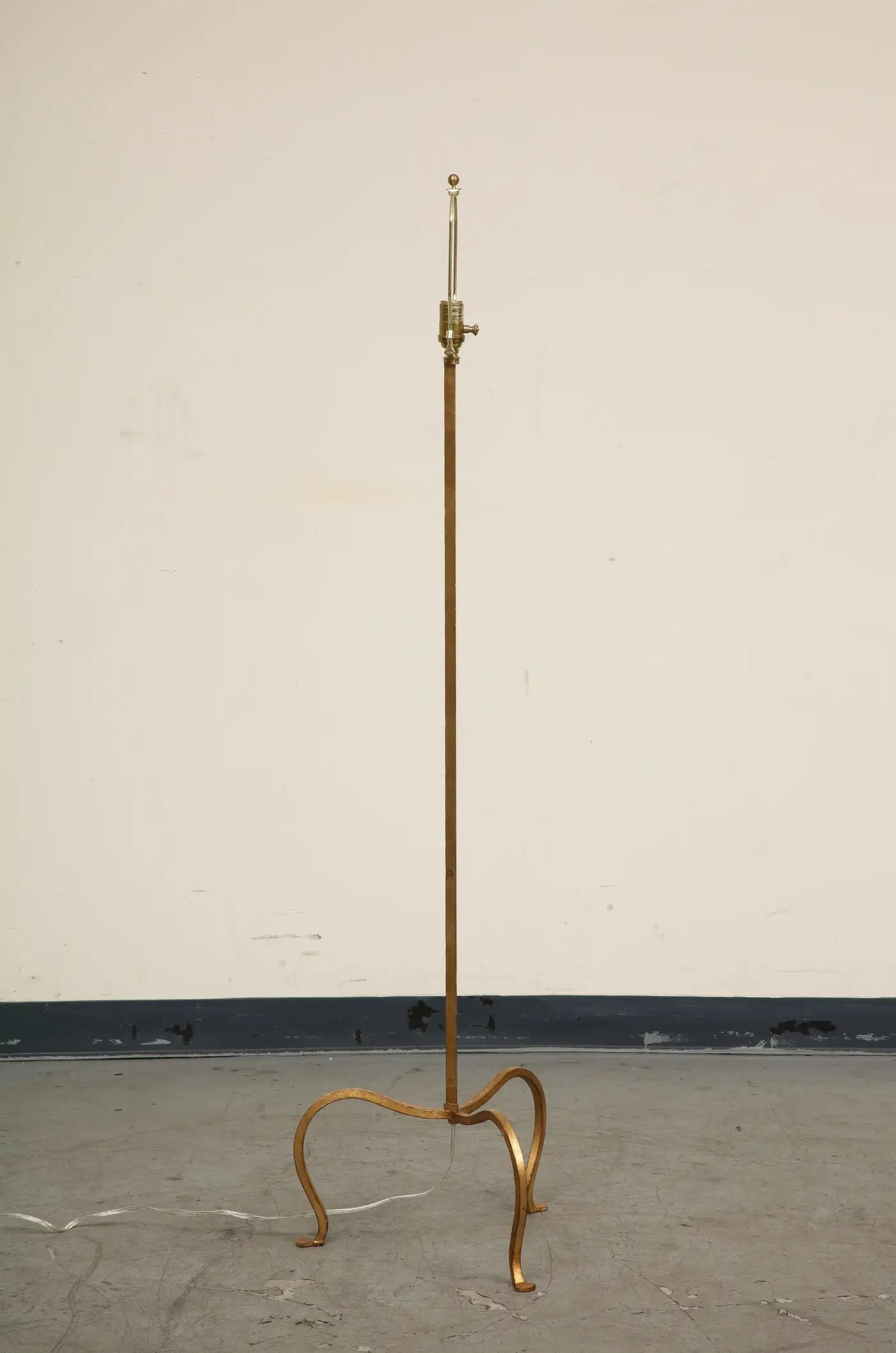 Tri-Leg Floor Lamp in Gilded Iron
