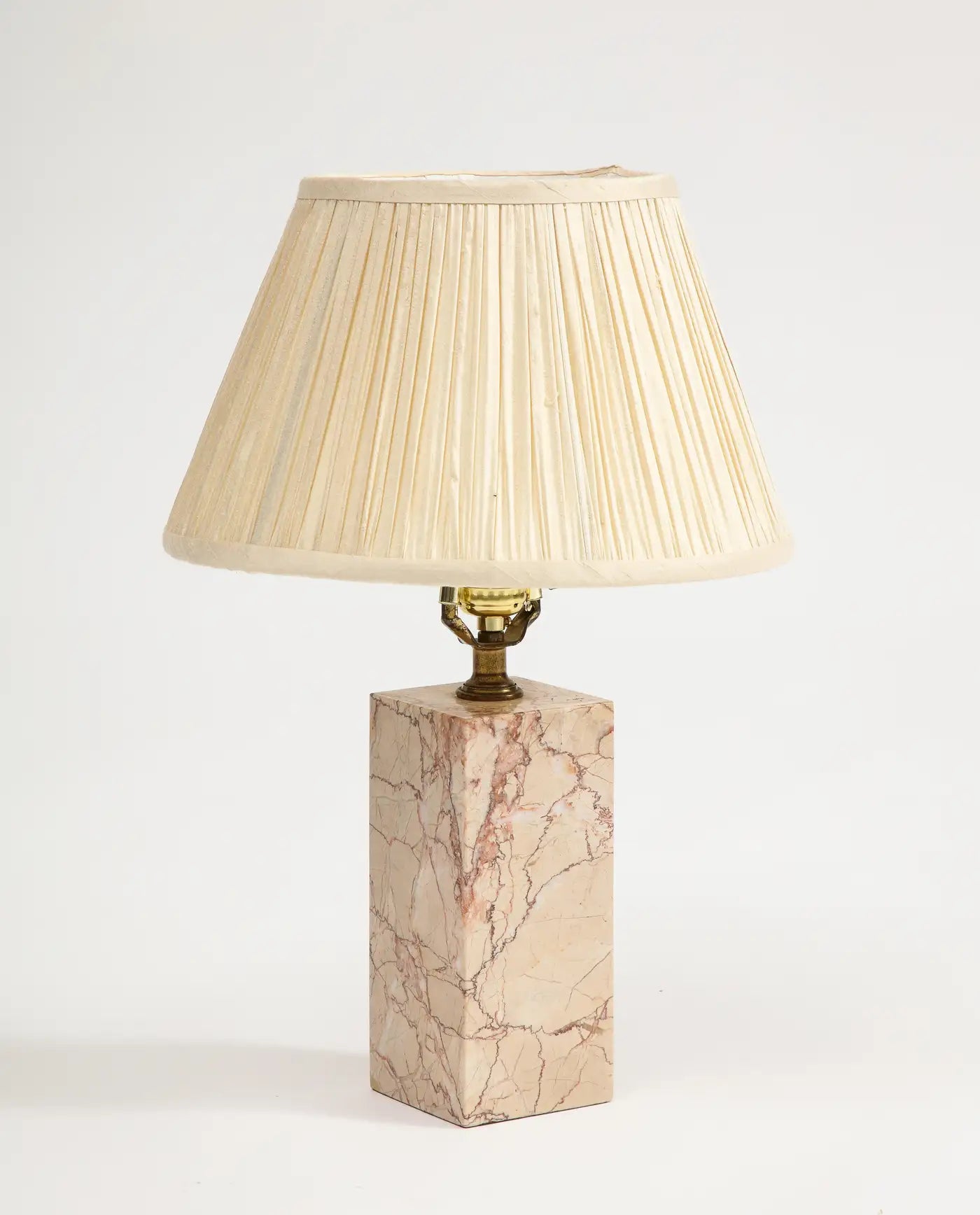 Midcentury Modern Pink Marble Table Lamp attributed to T.H. Robsjohn-Gibbings