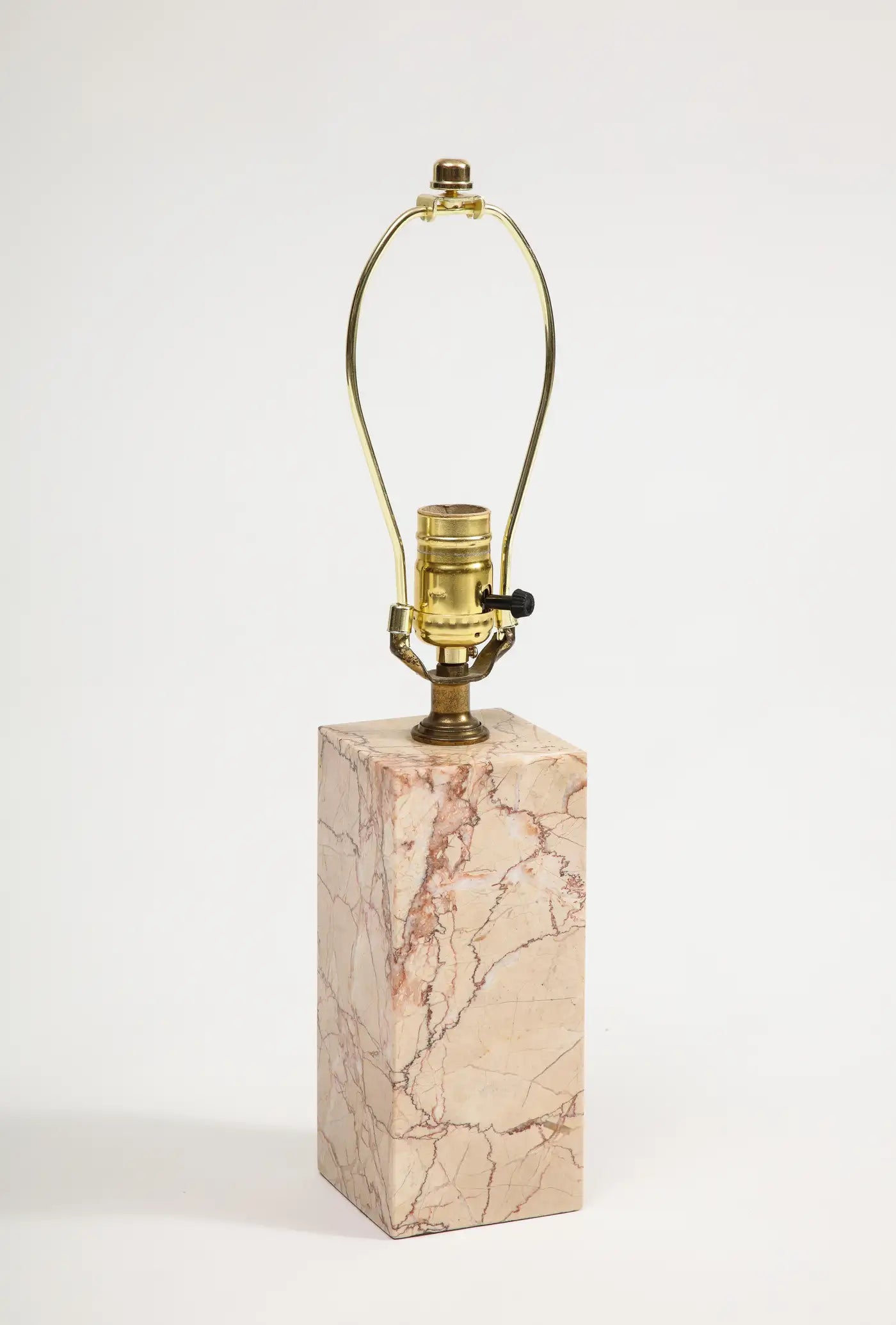 Midcentury Modern Pink Marble Table Lamp attributed to T.H. Robsjohn-Gibbings