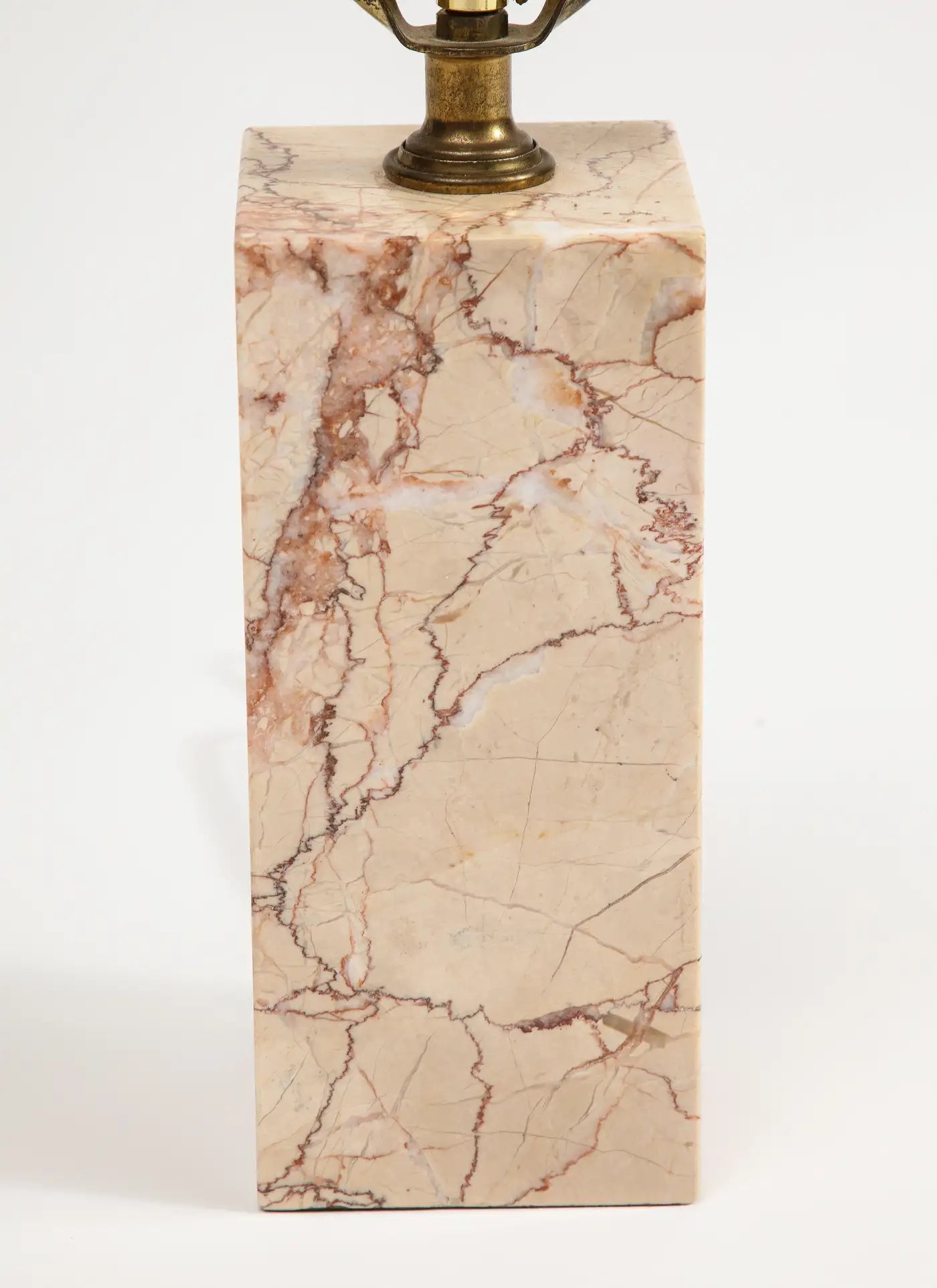 Midcentury Modern Pink Marble Table Lamp attributed to T.H. Robsjohn-Gibbings