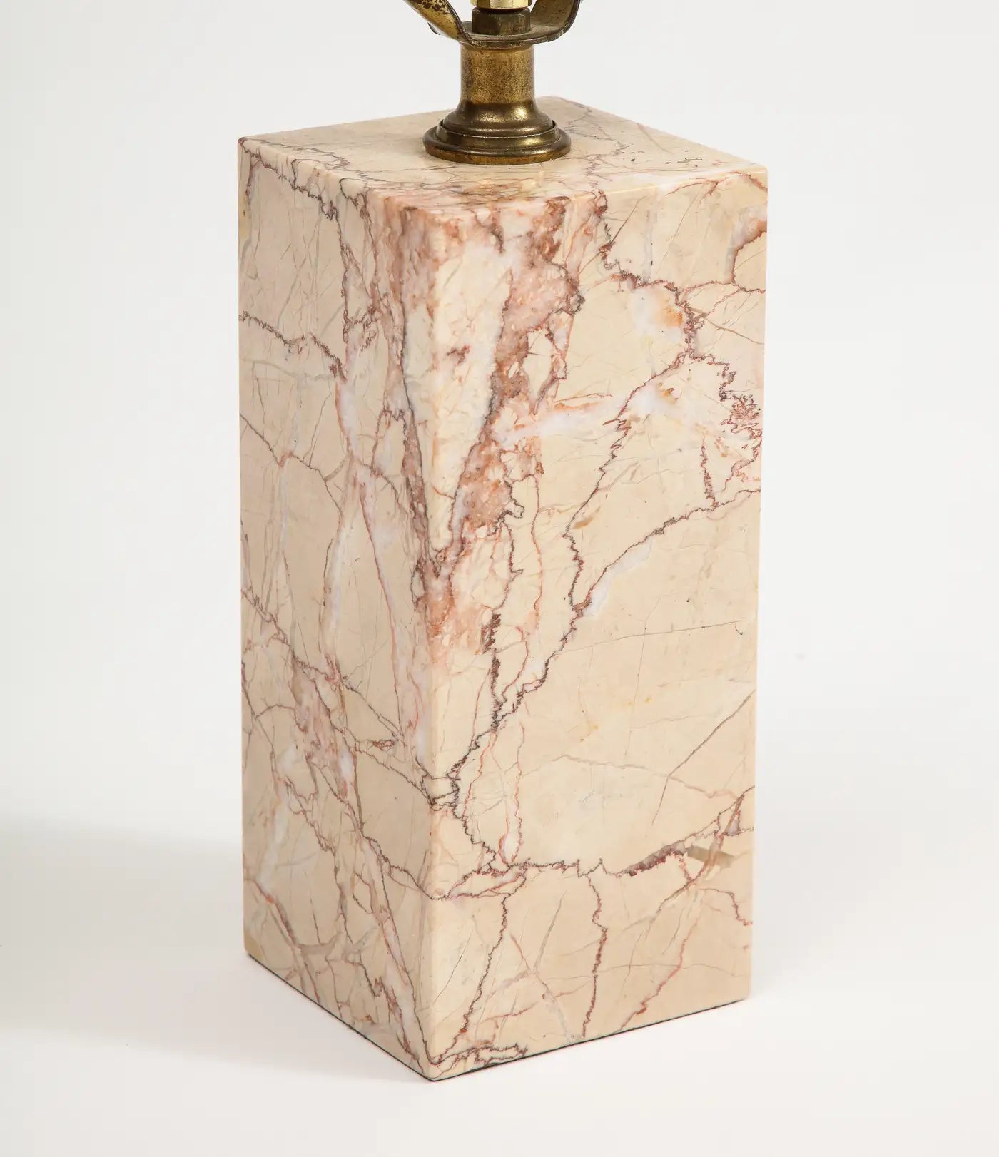 Midcentury Modern Pink Marble Table Lamp attributed to T.H. Robsjohn-Gibbings