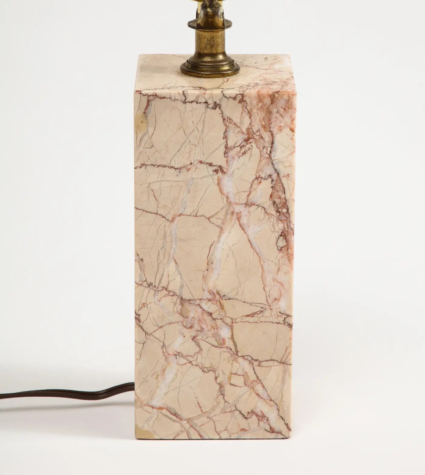 Midcentury Modern Pink Marble Table Lamp attributed to T.H. Robsjohn-Gibbings