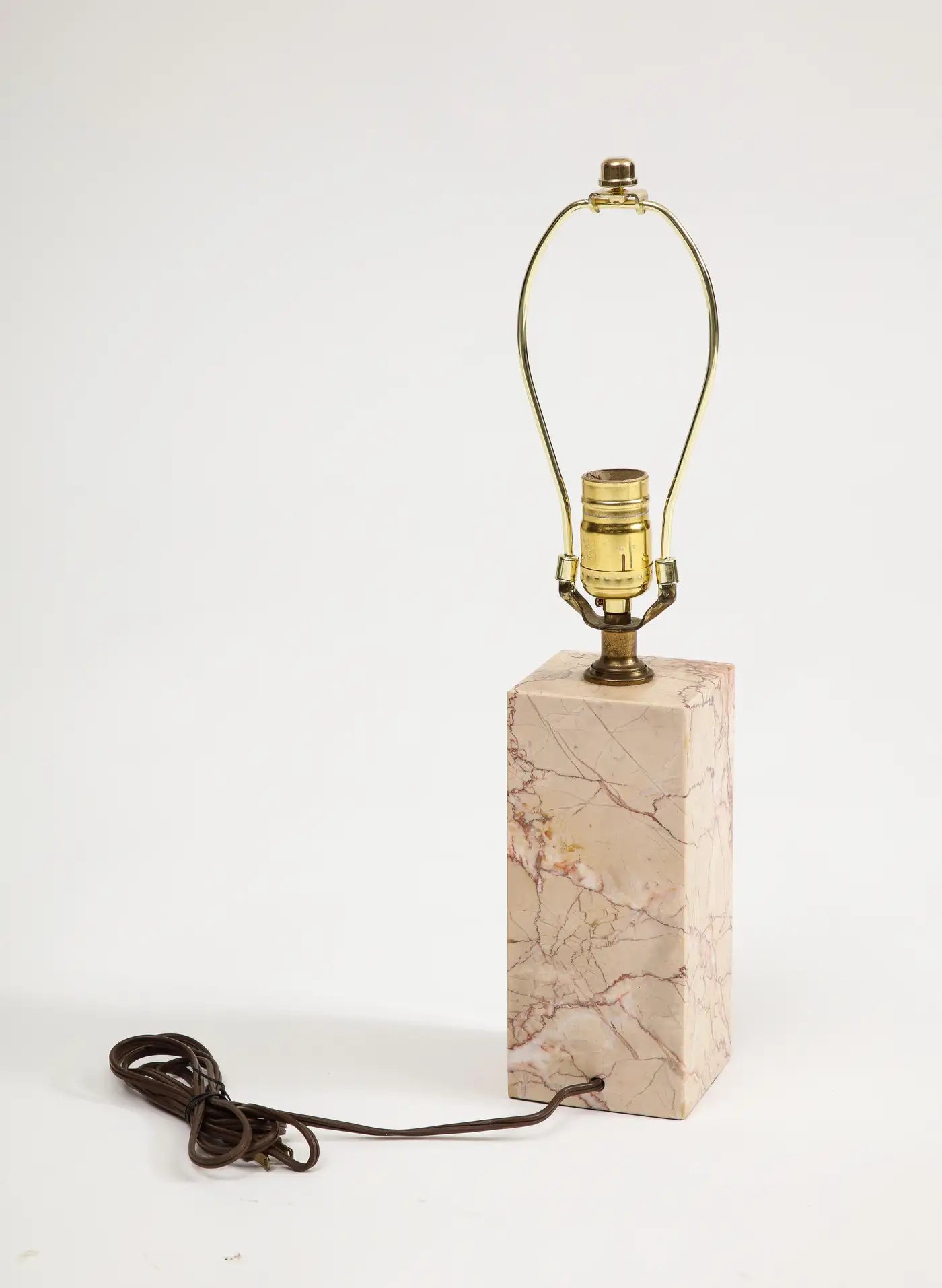 Midcentury Modern Pink Marble Table Lamp attributed to T.H. Robsjohn-Gibbings