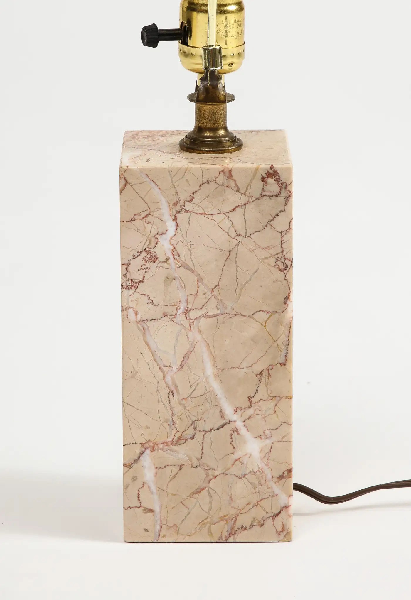 Midcentury Modern Pink Marble Table Lamp attributed to T.H. Robsjohn-Gibbings