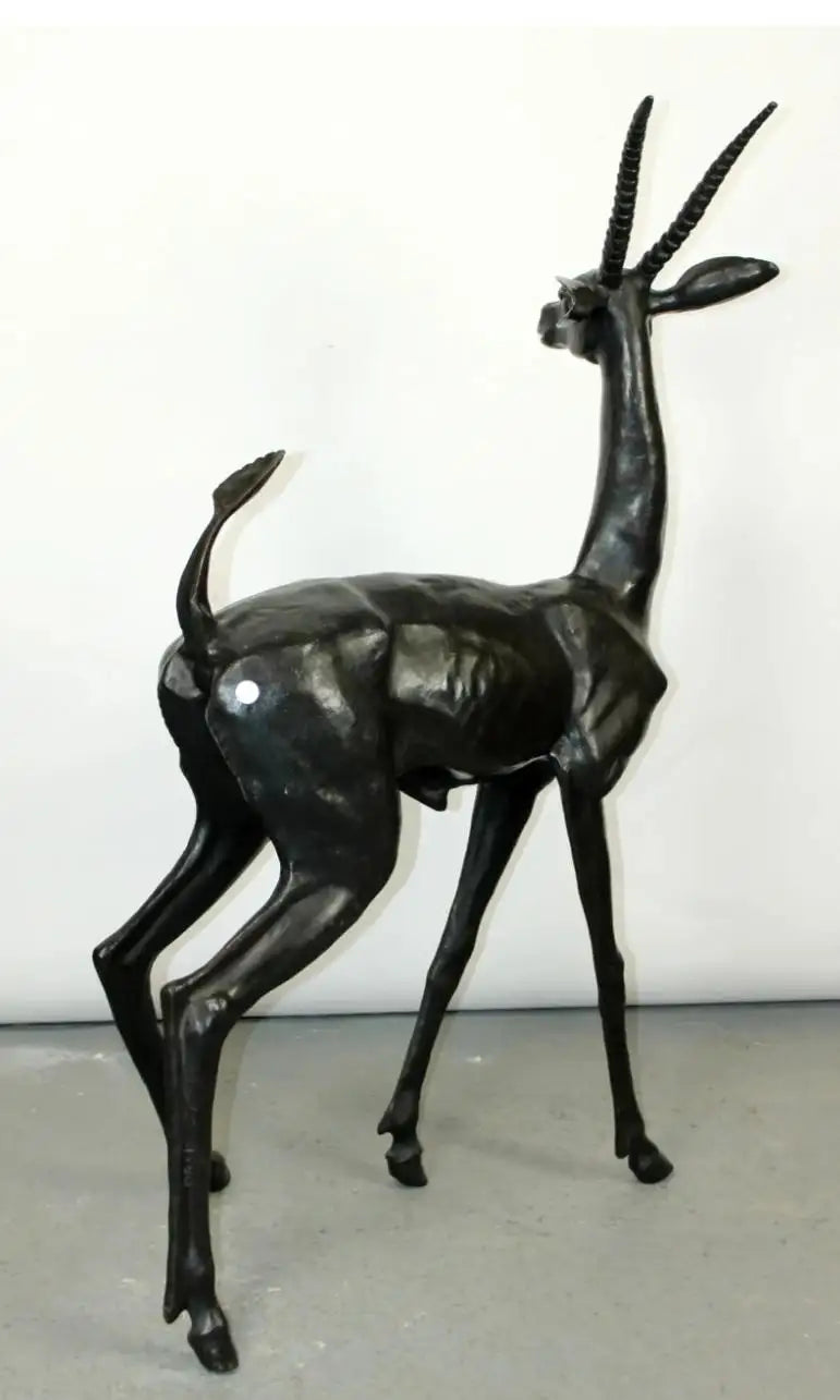 Impressive Bronze Gazelle Sculpture by Max Turner, Signed, 1976