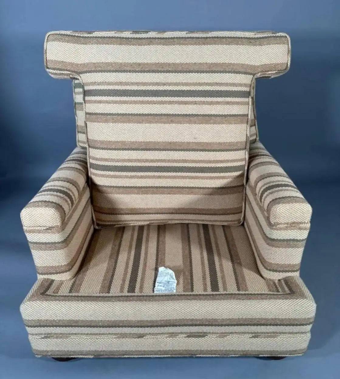 Large Scale Jean Michel Frank Style Upholstered Armchair and Ottoman circa 1950