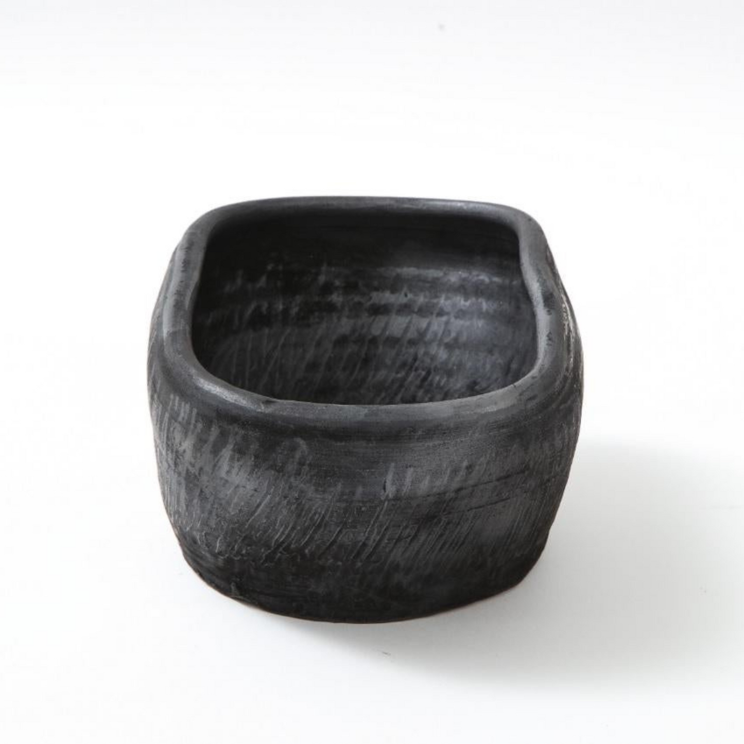 Charcoal and Silver Finish Terracotta "Carbone" Bowl by Facto Atelier Paris