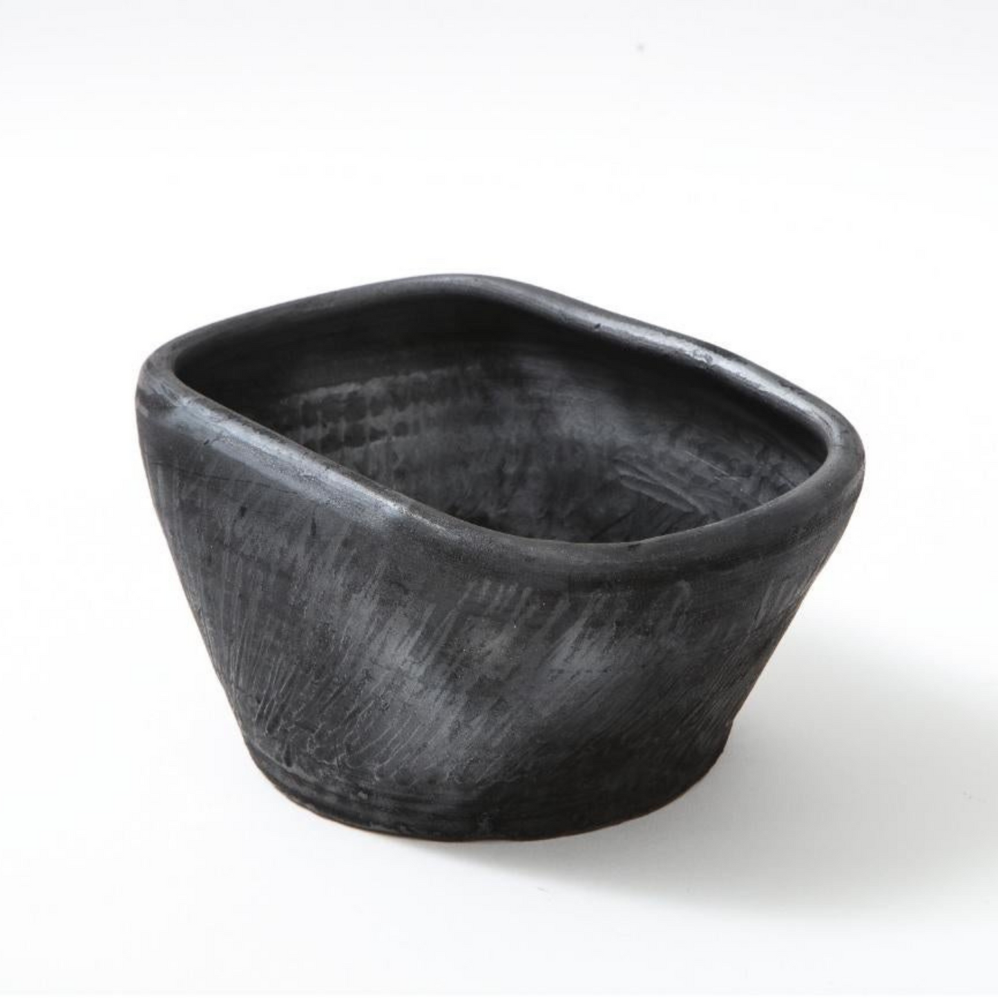 Charcoal and Silver Finish Terracotta "Carbone" Bowl by Facto Atelier Paris