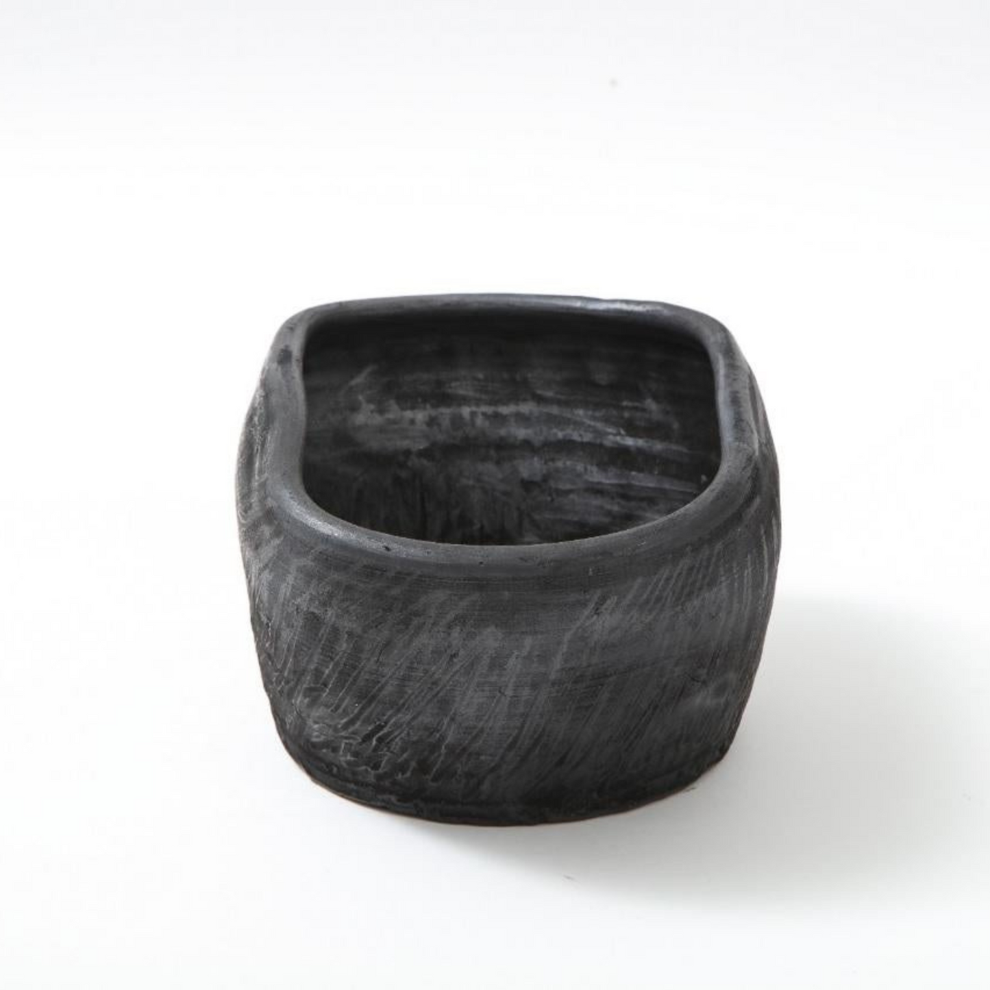 Charcoal and Silver Finish Terracotta "Carbone" Bowl by Facto Atelier Paris