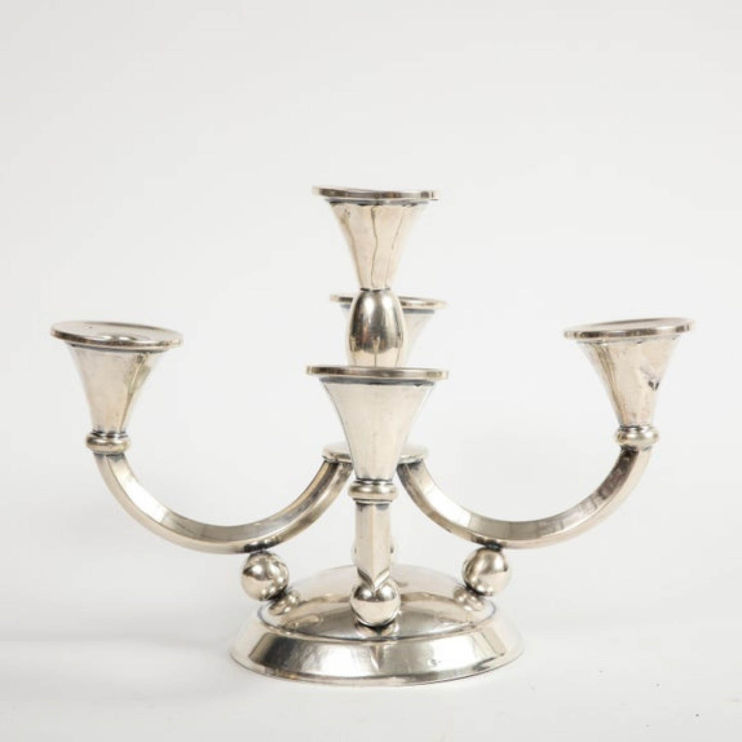 English Silver Five-Light Candleholder