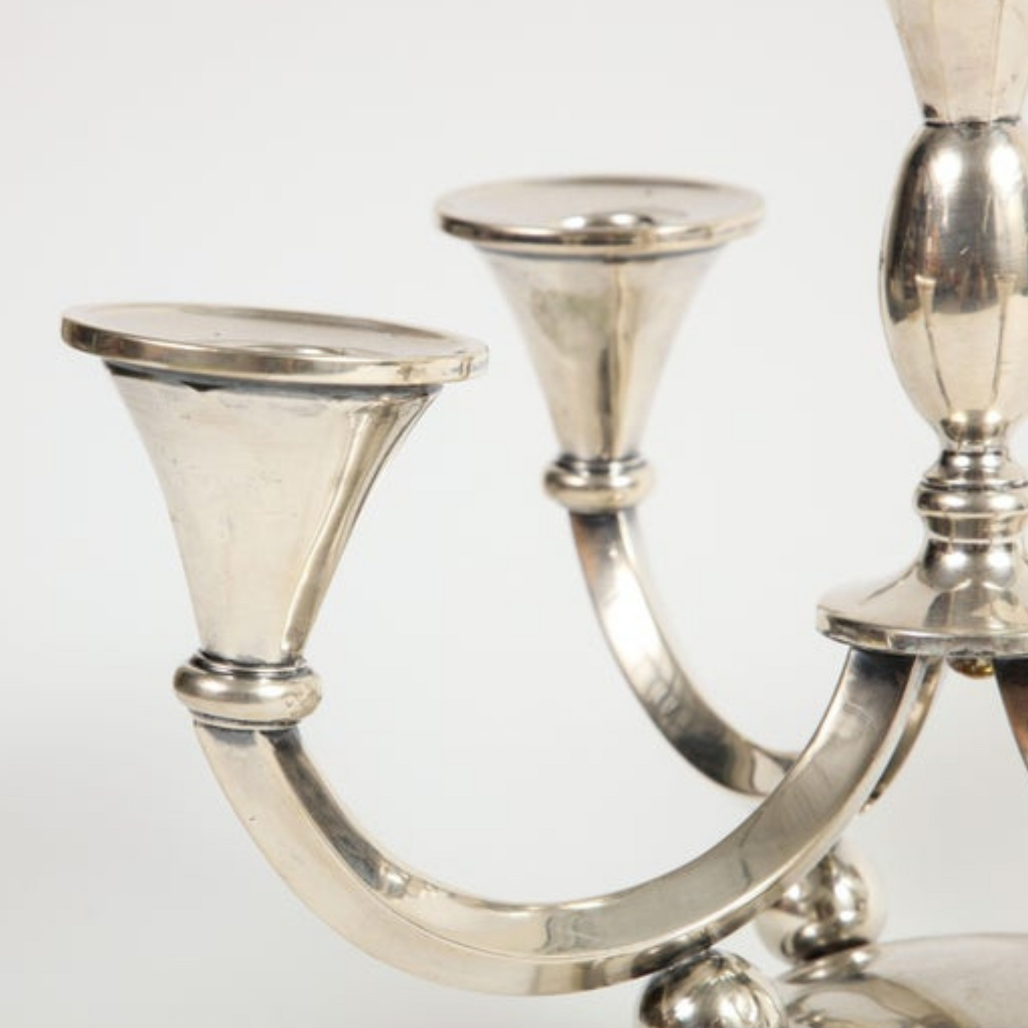 English Silver Five-Light Candleholder