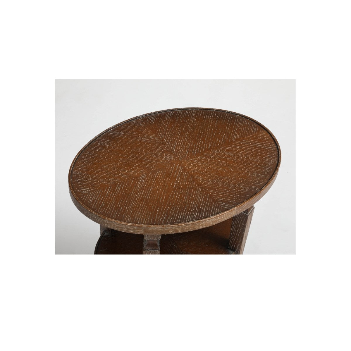 20th Century Mattaliano Cerused Oak Oval Side Table