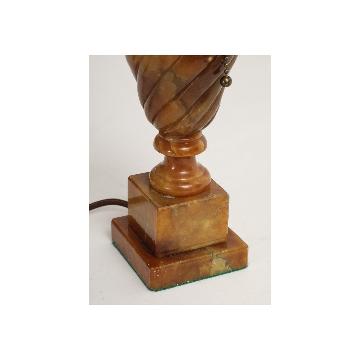 Midcentury Carved Amber-Colored Onyx Table Lamp