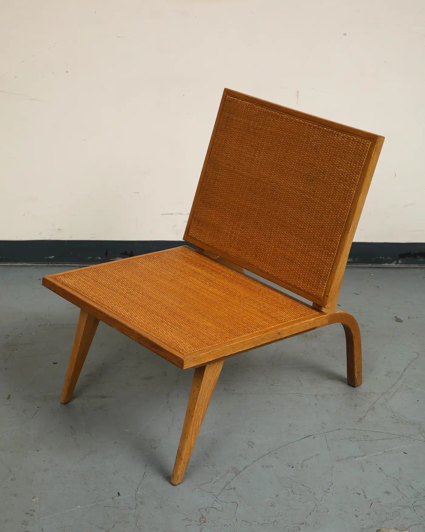 Midcentury Oak Lounge Chair by Edward Durell Stone for Fulbright