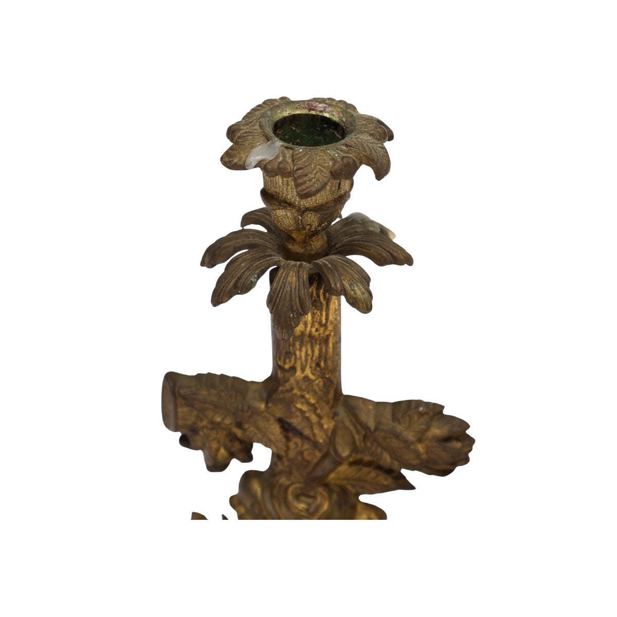 Pair of 19th Century Gilt Metal Foliate Candlesticks