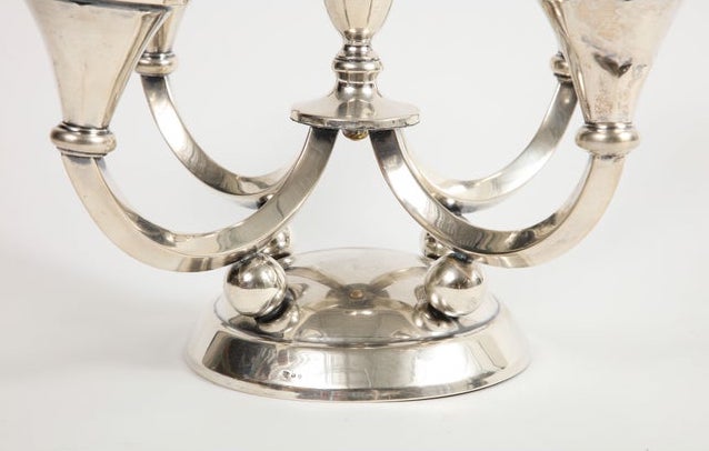 English Silver Five-Light Candleholder