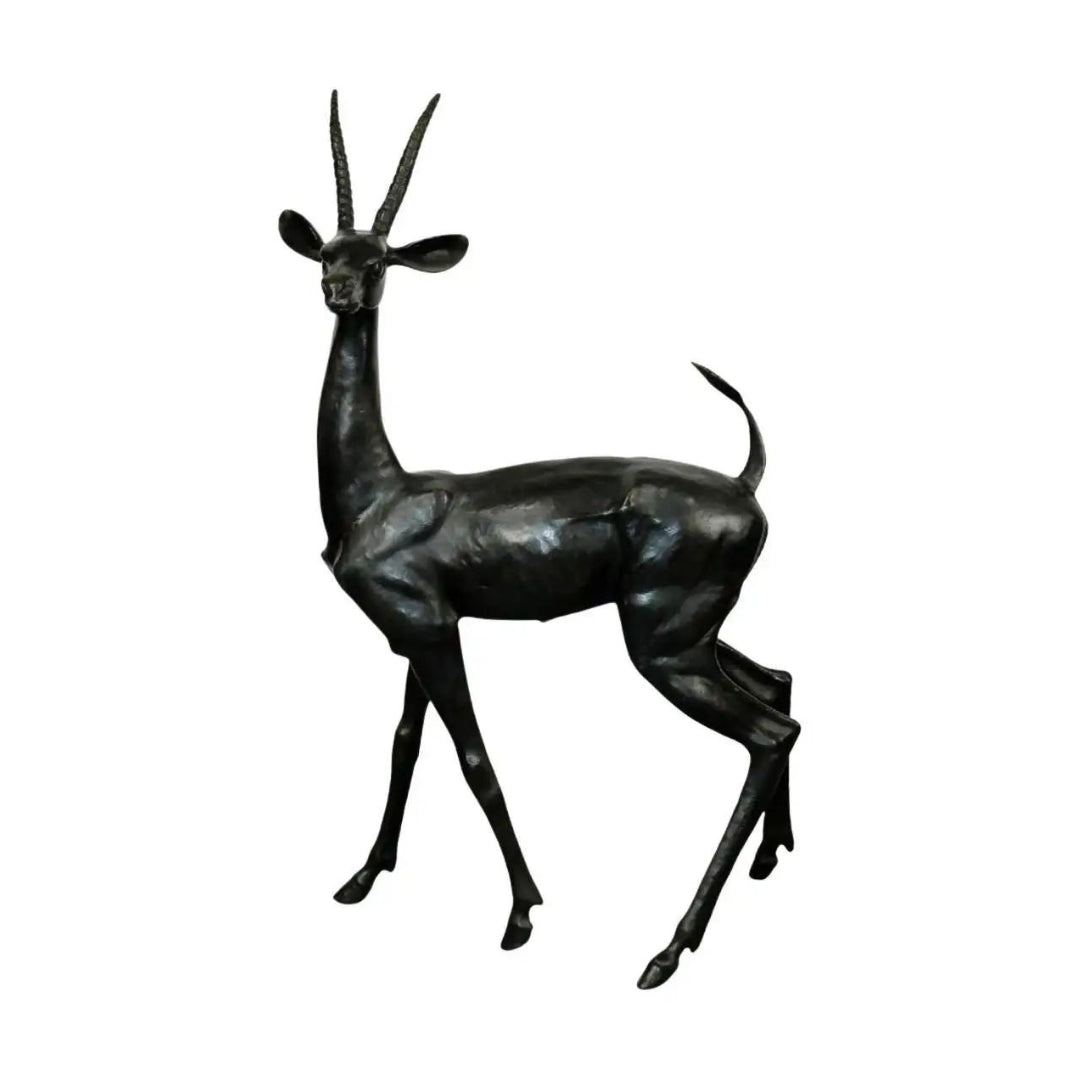 Impressive Bronze Gazelle Sculpture by Max Turner, Signed, 1976