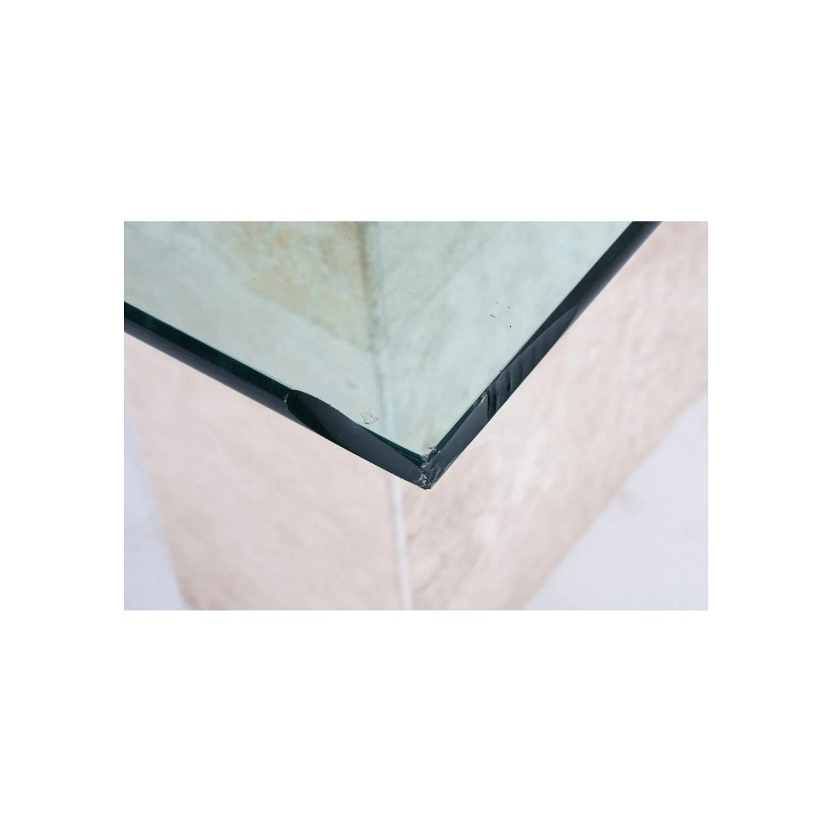 Mactan Stone Pedestal Base Table with Glass Top