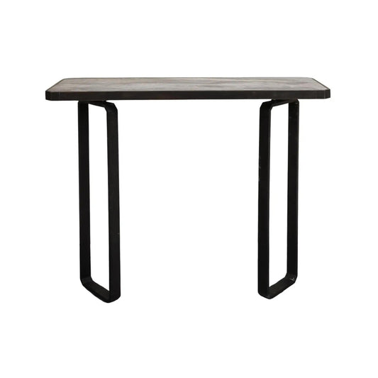 Modern Iron Wall-Mounted Officina Ciani Console with New Marble Top