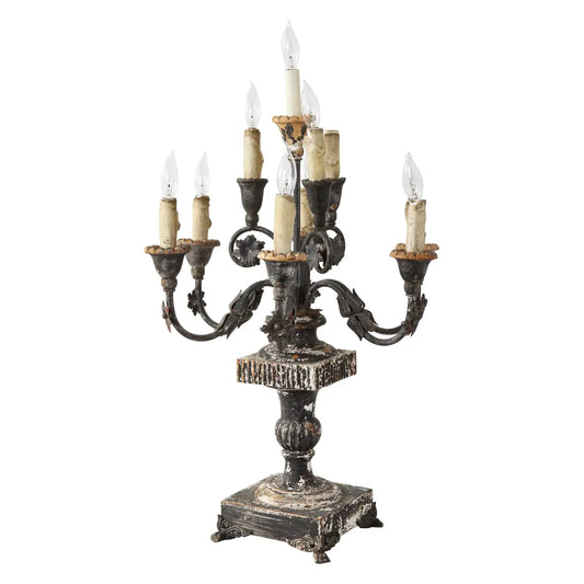 19th Century Italian Wood and Gesso 10-Light Candelabra, Electrified