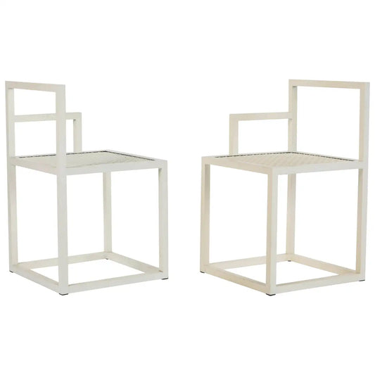 Pair of White Modern Sol Chairs by Jonathan Nesci
