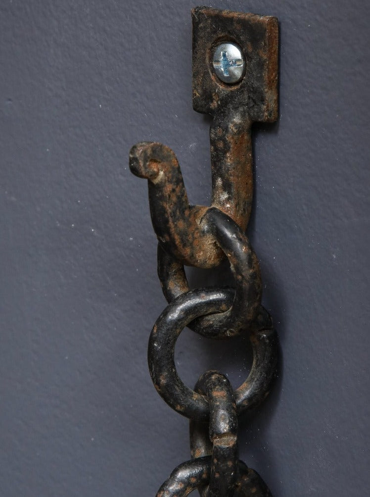 Pair of French 1950s Wrought Iron Anchor Shaped Wall Sconces