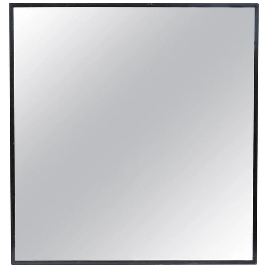 Modern Black Oak Square Wall Mirror