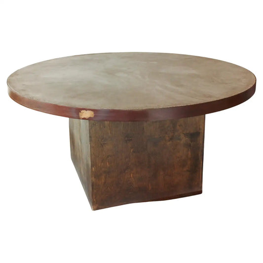 Round Pedestal Dining Table with Concrete Top
