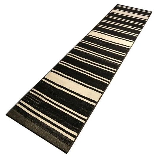 Banded Karapinar Anatolian Striped Kilim Wide Runner