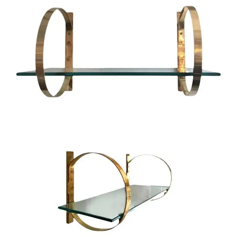 Pair of Modern Custom Circular Brass Shelf Brackets – Nate Berkus