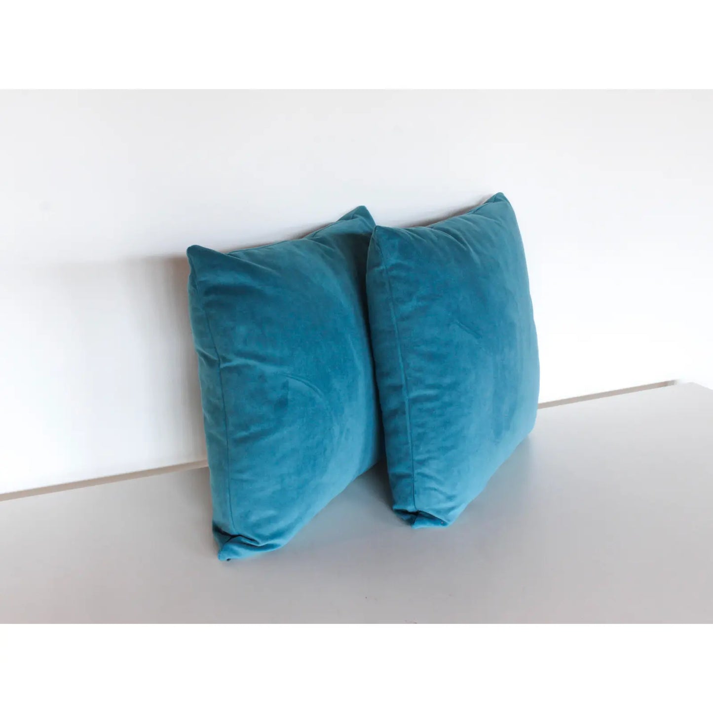 Pair of Turquoise Velvet Accent Pillows