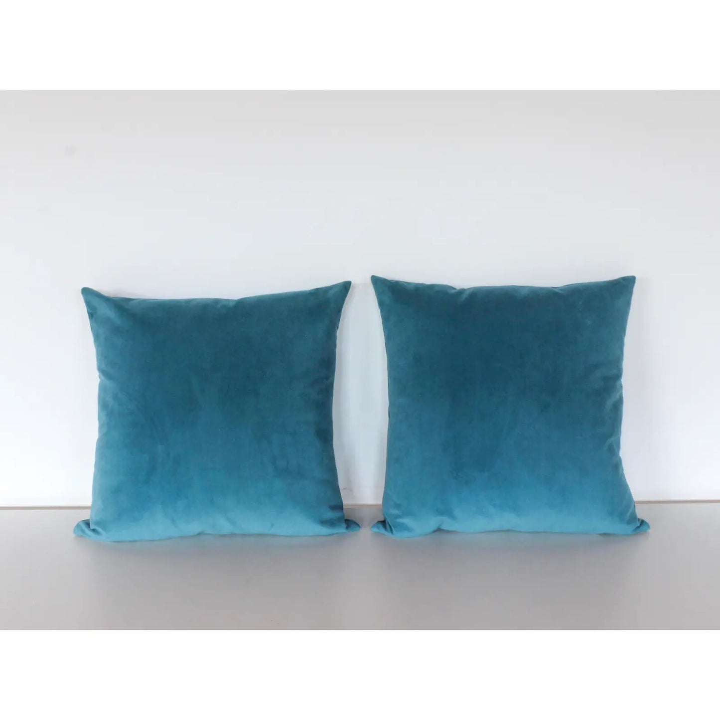 Pair of Turquoise Velvet Accent Pillows