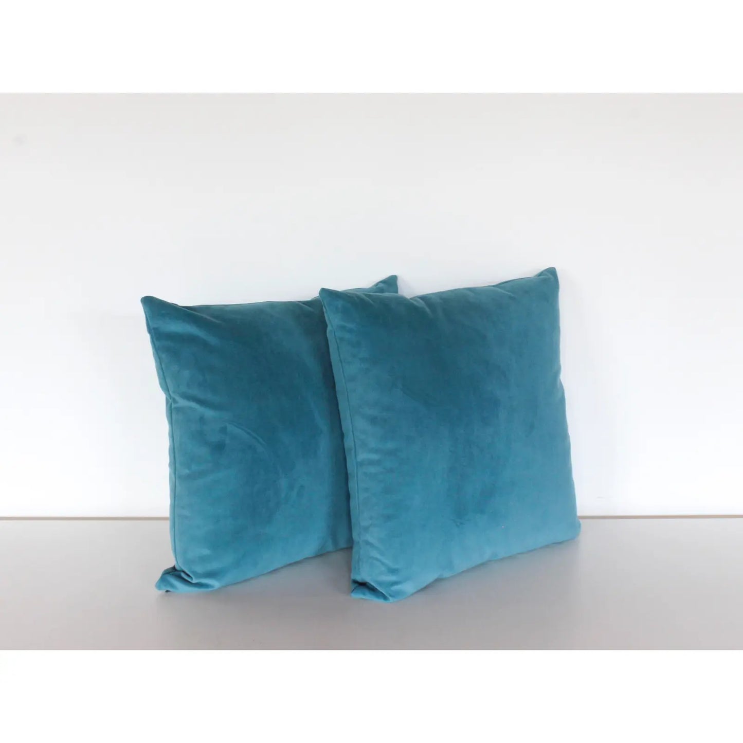 Pair of Turquoise Velvet Accent Pillows