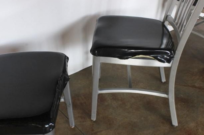 Aluminum and Black Vinyl Schoolhouse Chairs