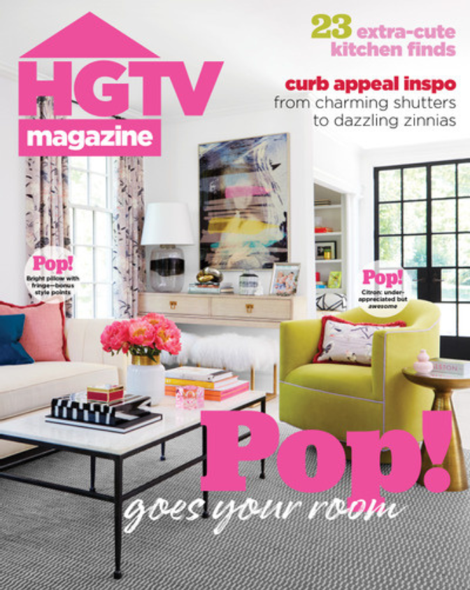 The cover of an HGTV Magazine from 2021, in which Nate Berkus Interiors' work is featured.