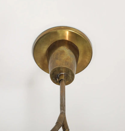 1930s Italian Art Deco Brass and Glass 8-Light Pendant