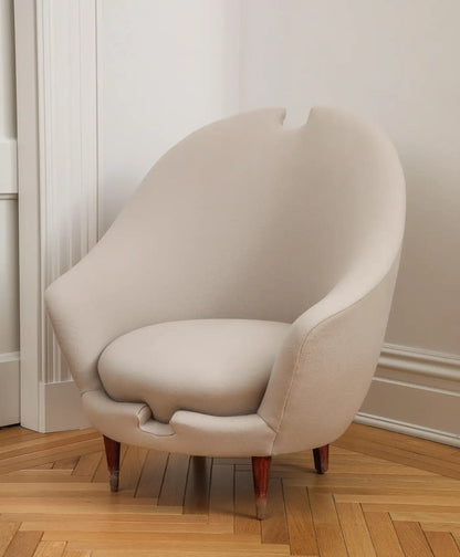 1950s Italian Federico Munari Upholstered Curved Lounge Chair