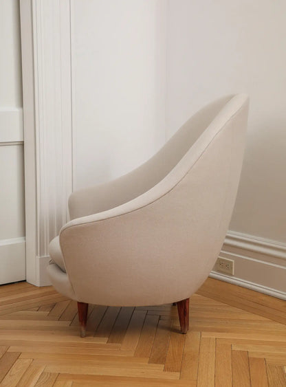 1950s Italian Federico Munari Upholstered Curved Lounge Chair