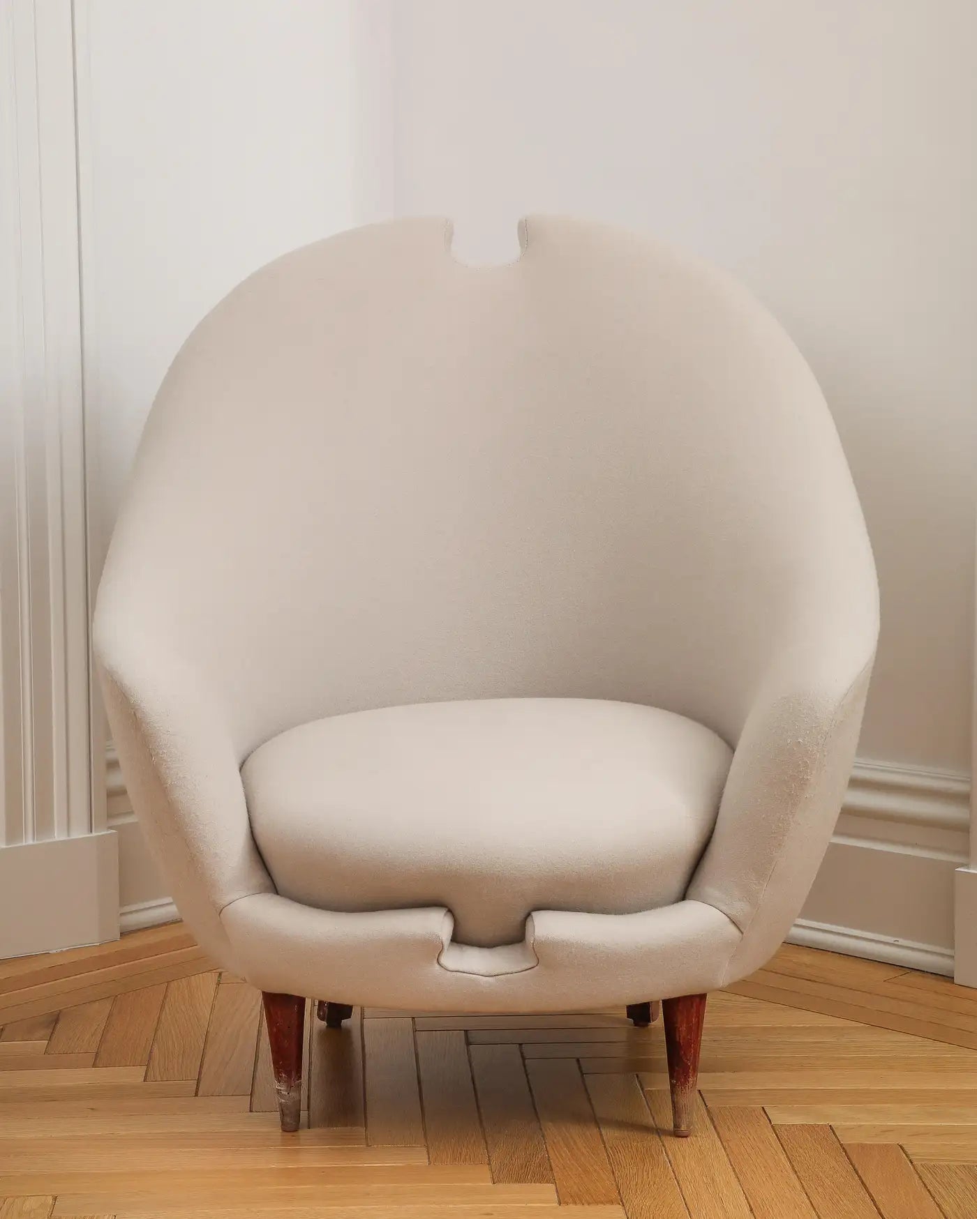 1950s Italian Federico Munari Upholstered Curved Lounge Chair