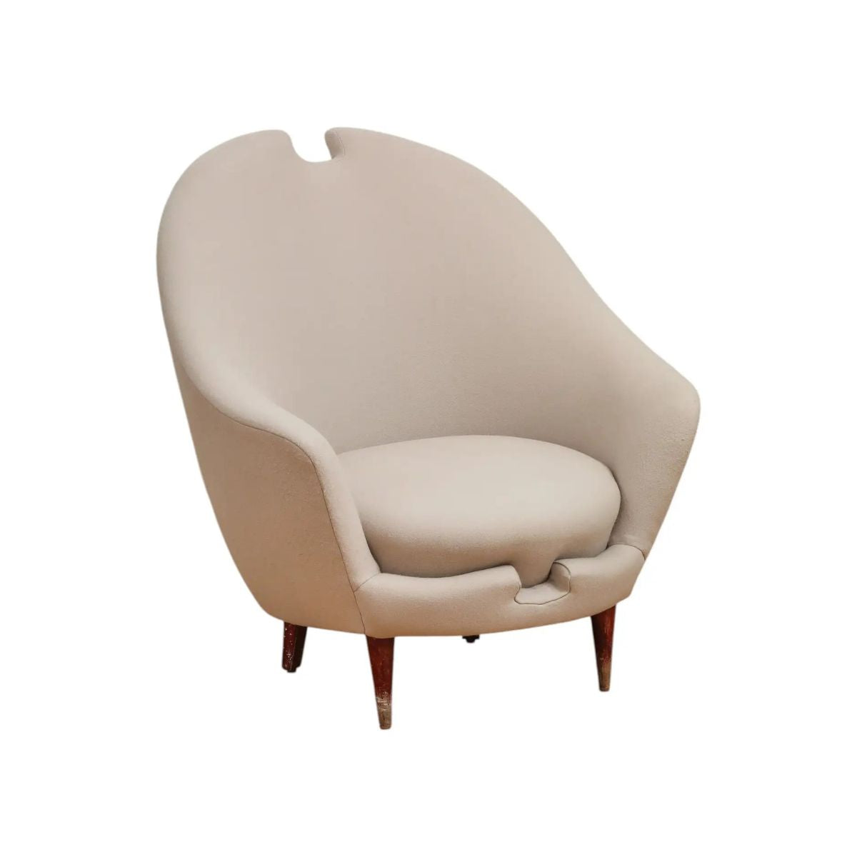1950s Italian Federico Munari Upholstered Curved Lounge Chair