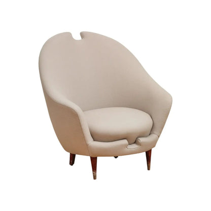 1950s Italian Federico Munari Upholstered Curved Lounge Chair