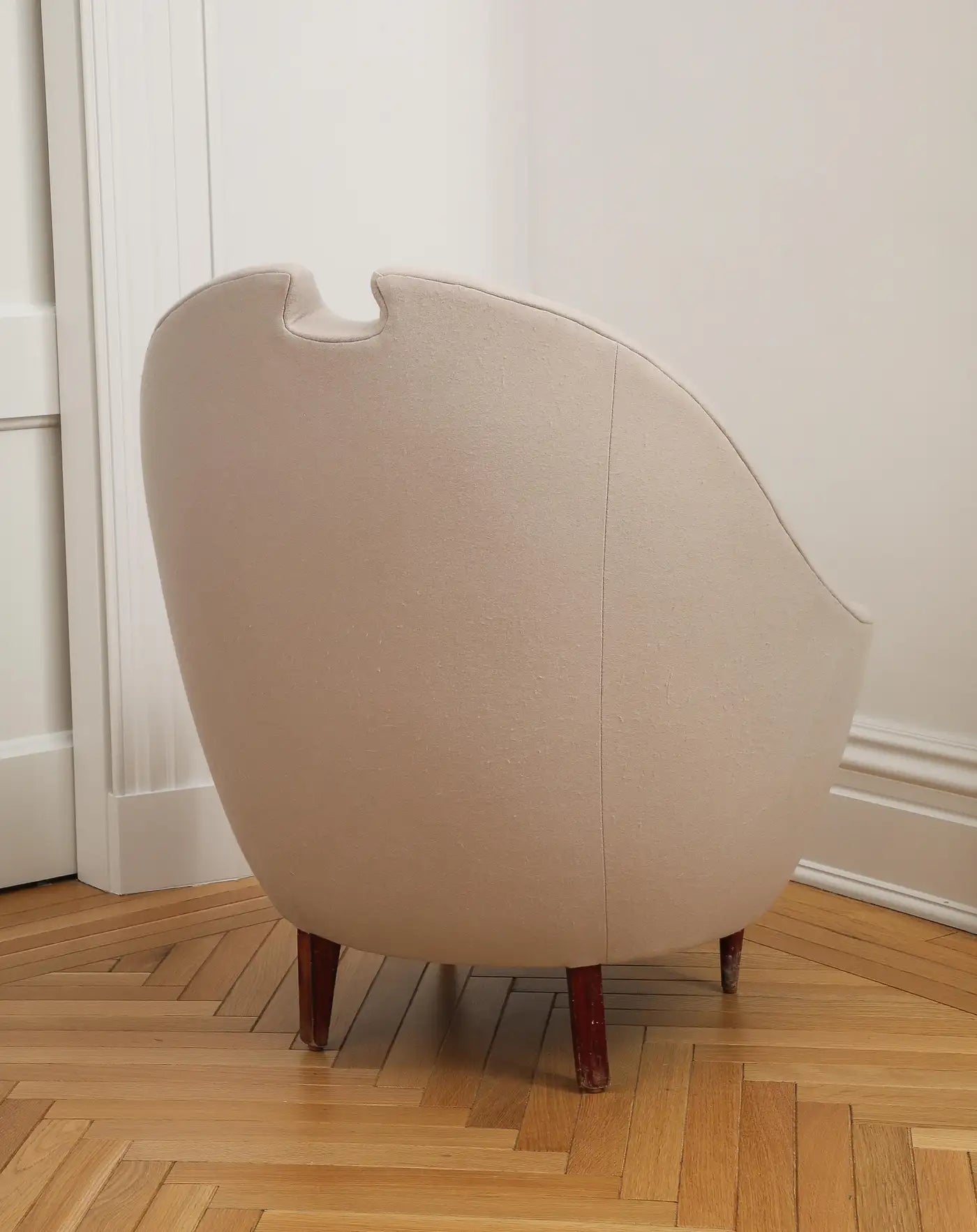 1950s Italian Federico Munari Upholstered Curved Lounge Chair