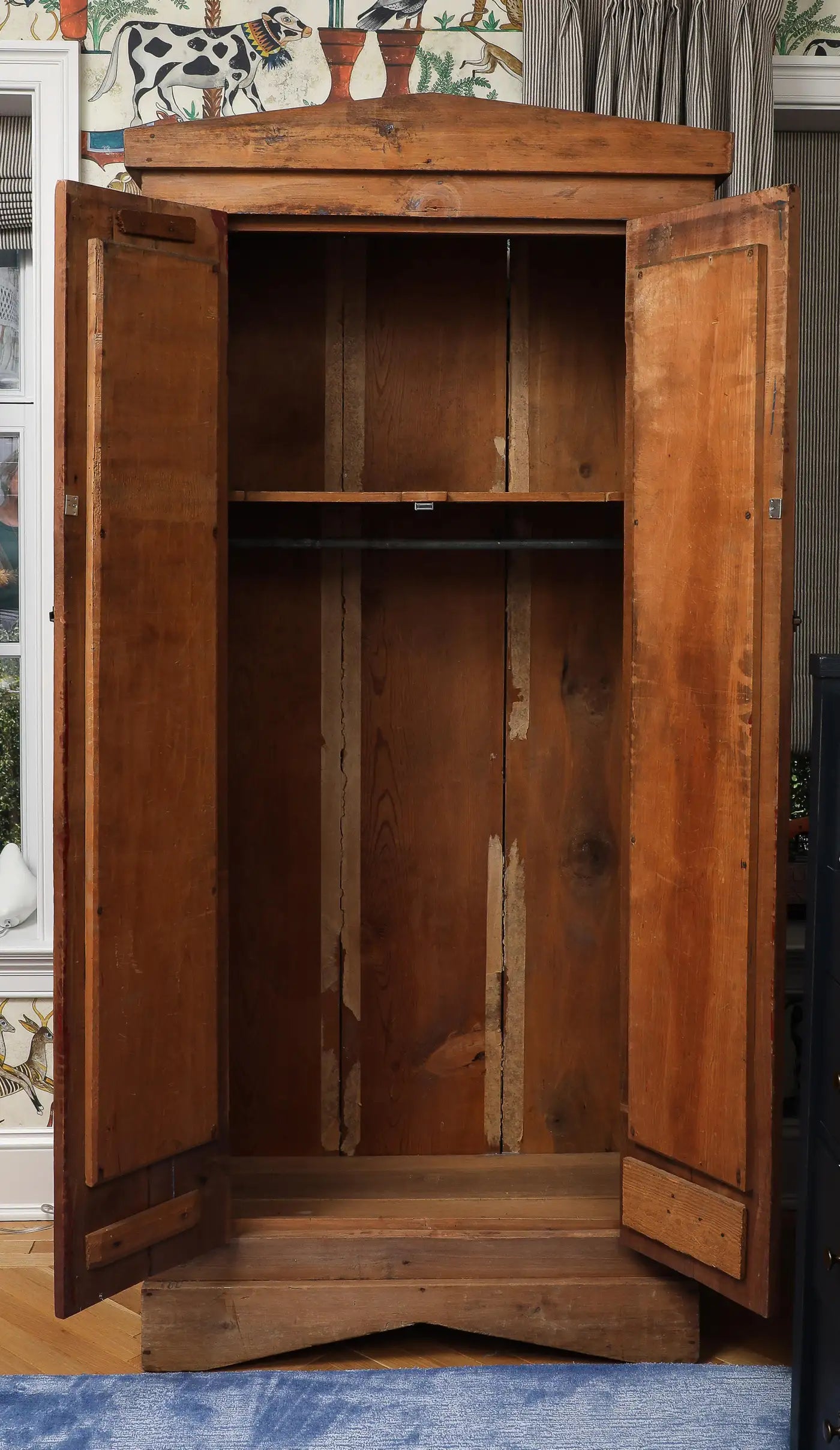 19th Century American Wood Armoire with Original Hardware