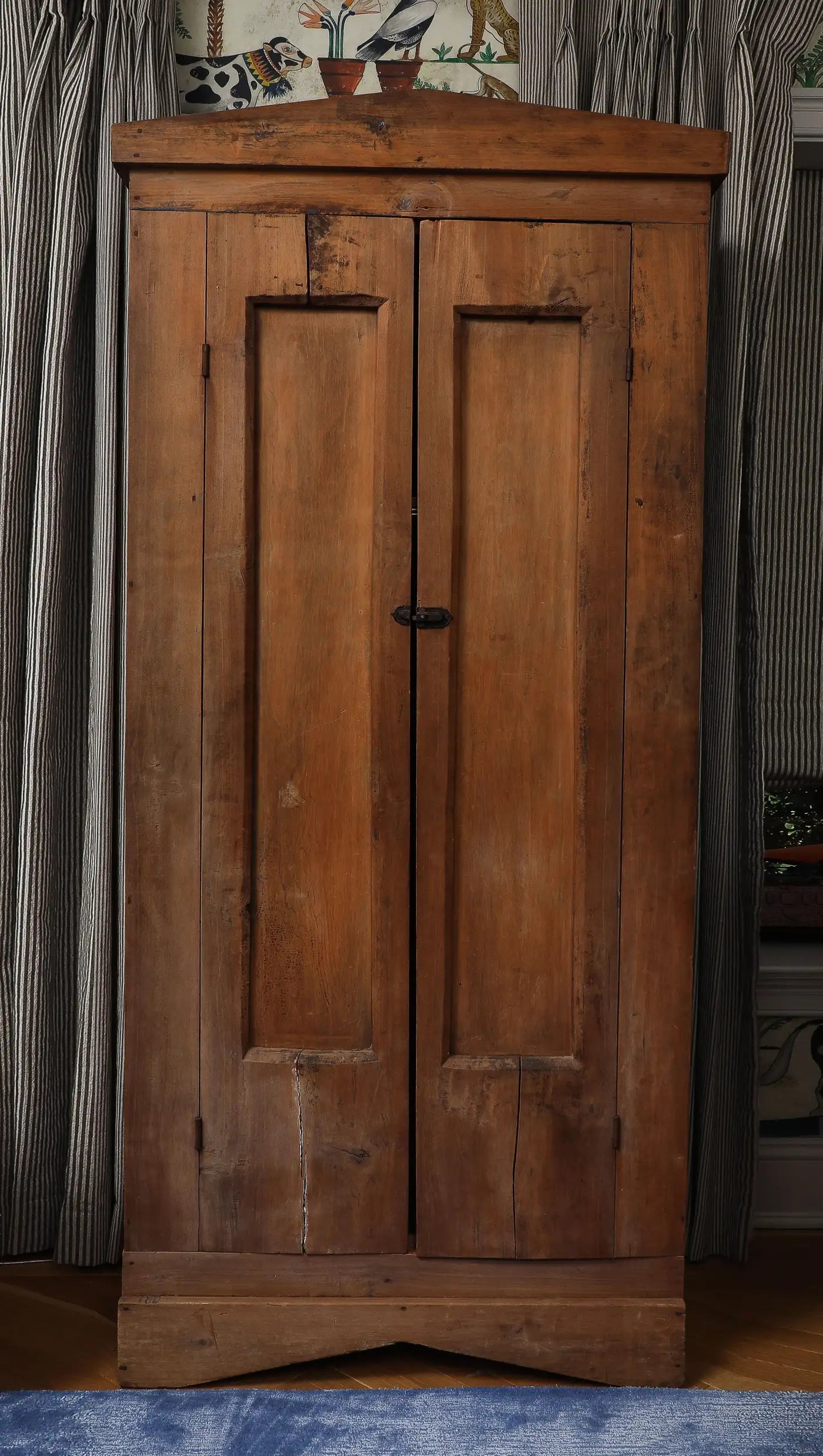 19th Century American Wood Armoire with Original Hardware