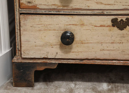 19th Century English Chest of Drawers with Original Ivory Paint