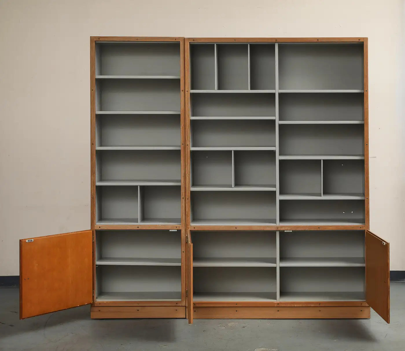 2-Piece Scandinavian Oak Bookcase System by Børge Mogensen, Denmark 1970s