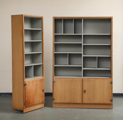 2-Piece Scandinavian Oak Bookcase System by Børge Mogensen, Denmark 1970s